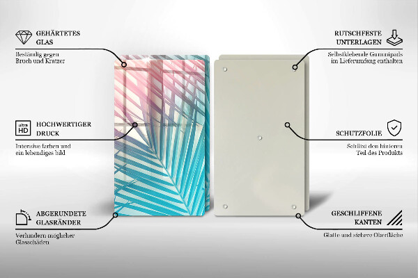 Főzőlap védő üveglap Pasztell levelek