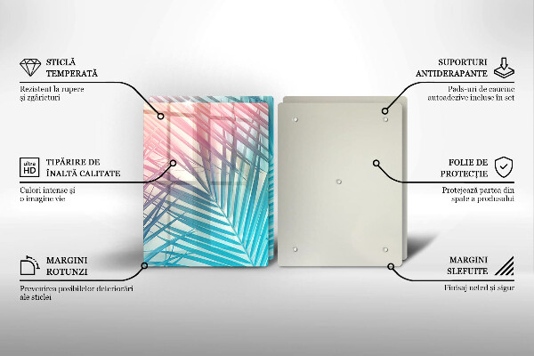 Főzőlap védő üveglap Pasztell levelek