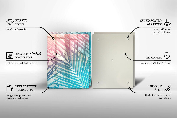 Főzőlap védő üveglap Pasztell levelek