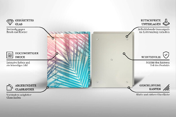 Főzőlap védő üveglap Pasztell levelek