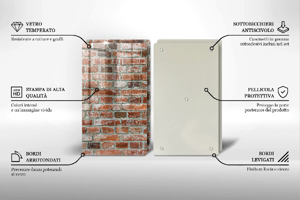 Főzőlap védő üveglap Régi téglafal