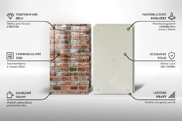 Főzőlap védő üveglap Régi téglafal