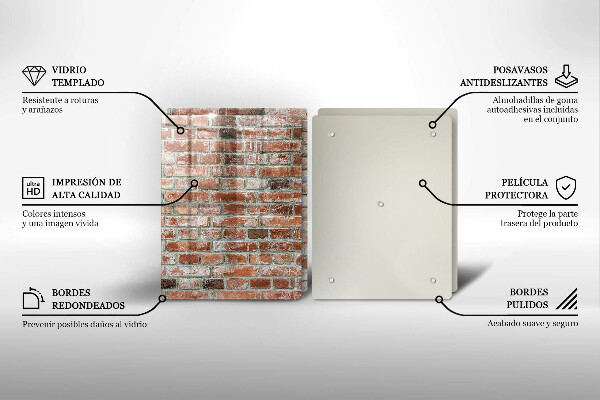 Főzőlap védő üveglap Régi téglafal