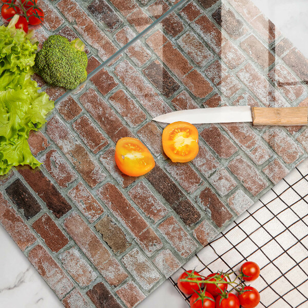 Főzőlap védő üveglap Régi téglafal