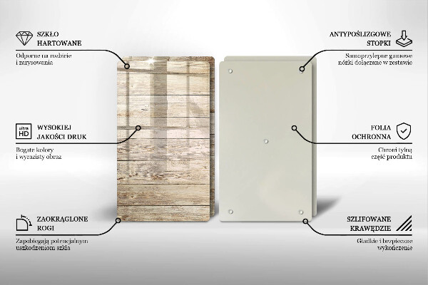 Főzőlap védő üveglap Fadeszkák