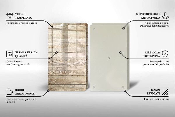 Főzőlap védő üveglap Fadeszkák