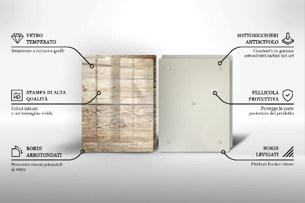 Főzőlap védő üveglap Fadeszkák