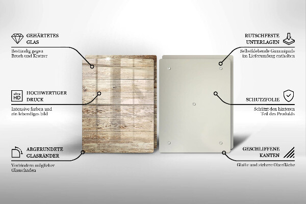 Főzőlap védő üveglap Fadeszkák