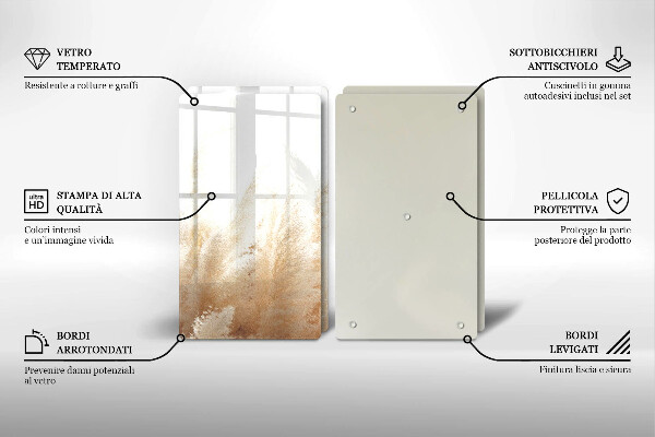 Főzőlap védő üveglap Pampa fű