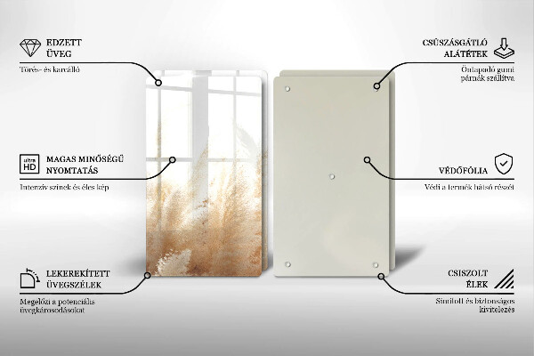 Főzőlap védő üveglap Pampa fű