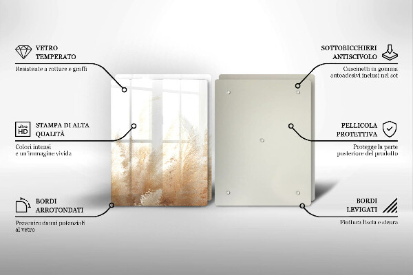 Főzőlap védő üveglap Pampa fű