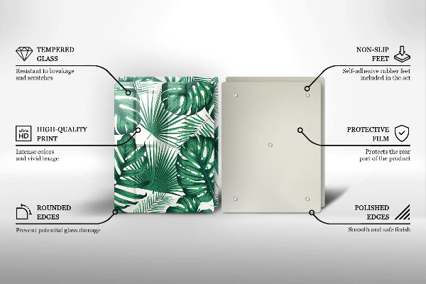 Főzőlap védő üveglap Monstera levelek