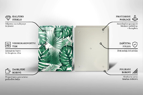 Főzőlap védő üveglap Monstera levelek