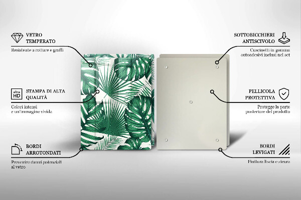 Főzőlap védő üveglap Monstera levelek