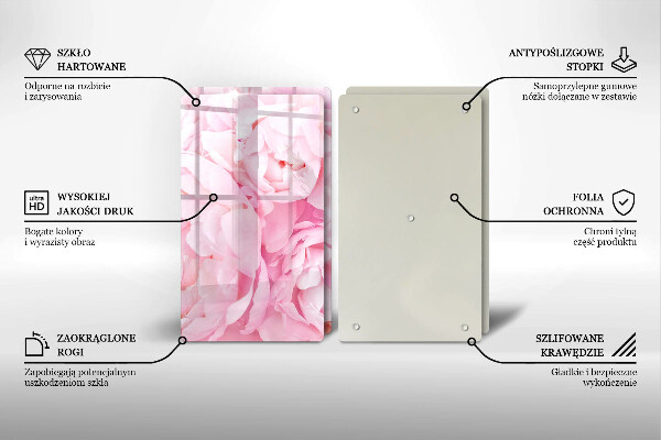 Főzőlap védő üveglap Finom bazsarózsa