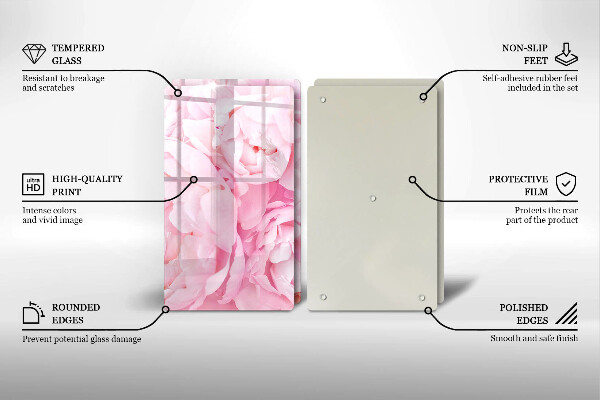 Főzőlap védő üveglap Finom bazsarózsa