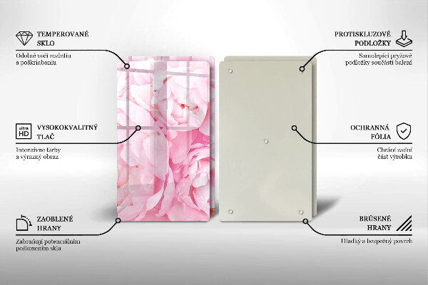 Főzőlap védő üveglap Finom bazsarózsa