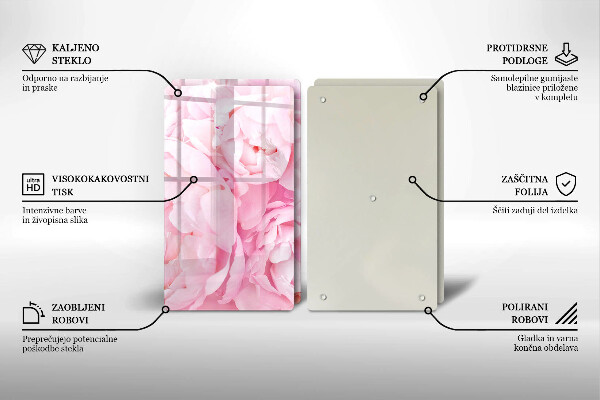 Főzőlap védő üveglap Finom bazsarózsa