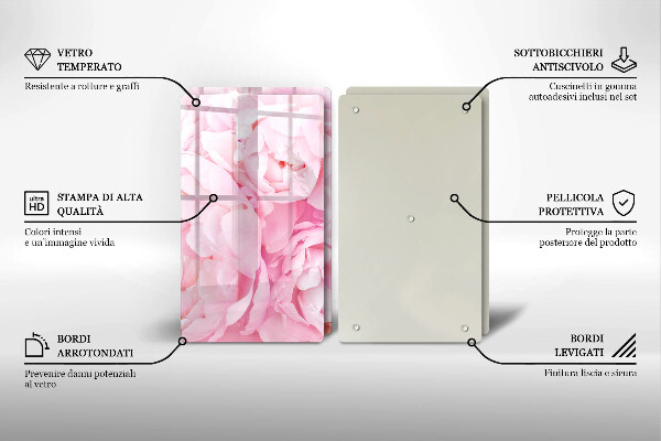 Főzőlap védő üveglap Finom bazsarózsa