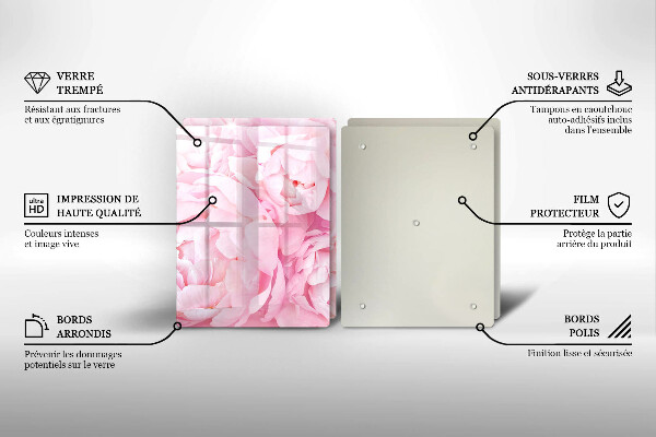 Főzőlap védő üveglap Finom bazsarózsa