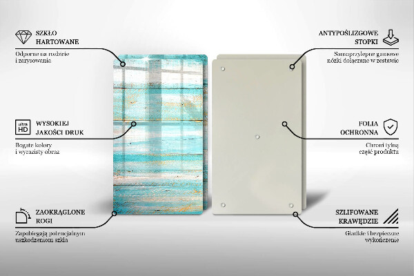 Főzőlap védő üveglap Vintage fa táblák