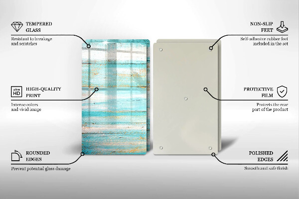 Főzőlap védő üveglap Vintage fa táblák