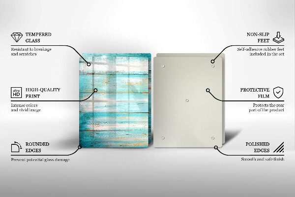 Főzőlap védő üveglap Vintage fa táblák