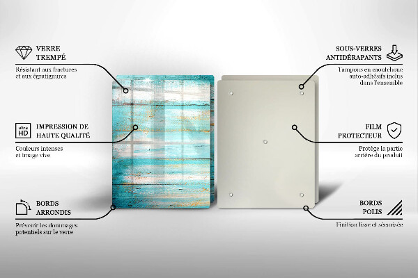 Főzőlap védő üveglap Vintage fa táblák