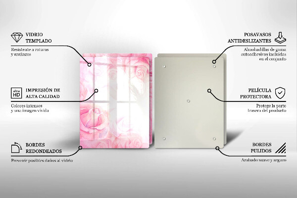 Főzőlap védő üveglap Finom rózsák háttér