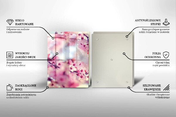 Főzőlap védő üveglap Természet alma virágok