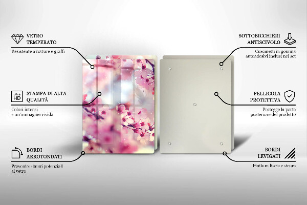 Főzőlap védő üveglap Természet alma virágok