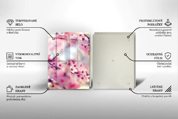 Főzőlap védő üveglap Természet alma virágok