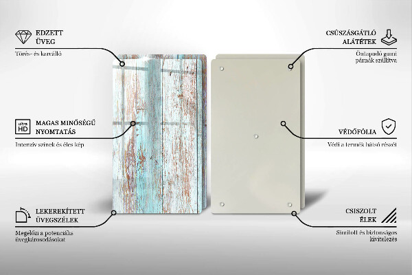 Főzőlap védő üveglap Régi vintage táblák