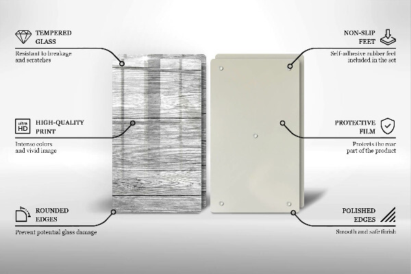 Főzőlap védő üveglap Régi fa táblák