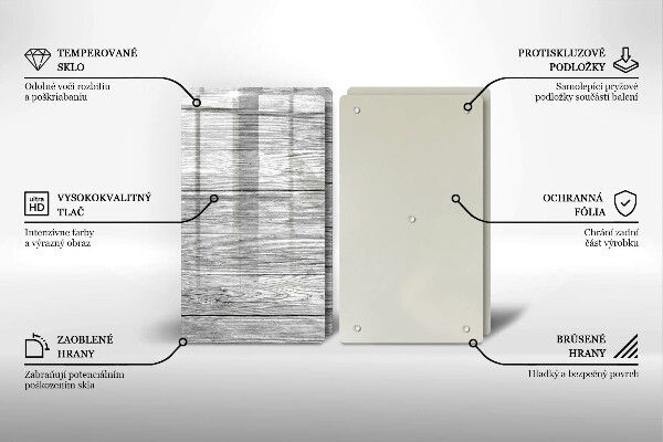 Főzőlap védő üveglap Régi fa táblák