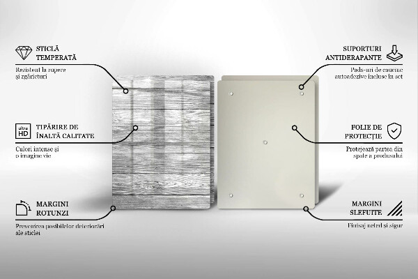 Főzőlap védő üveglap Régi fa táblák