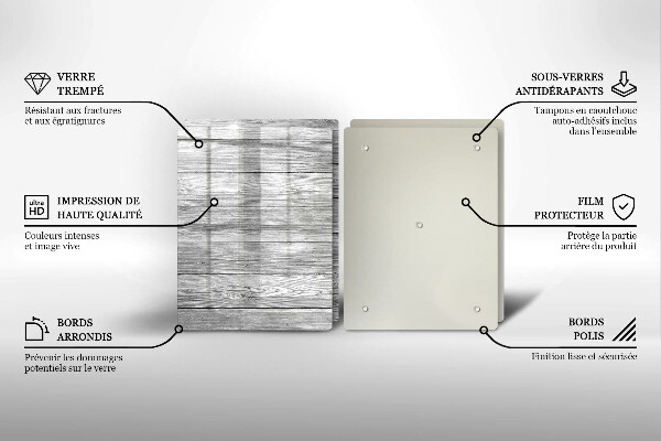 Főzőlap védő üveglap Régi fa táblák