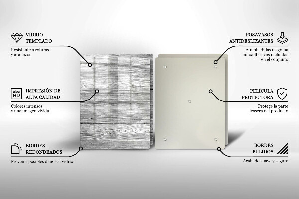 Főzőlap védő üveglap Régi fa táblák
