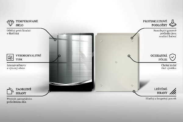 Főzőlap védő üveglap Absztrakció fémmel
