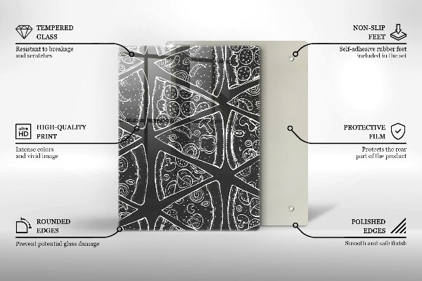 Tűzhely fedőlap Pizza illusztráció