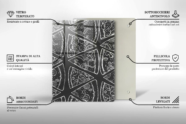 Tűzhely fedőlap Pizza illusztráció