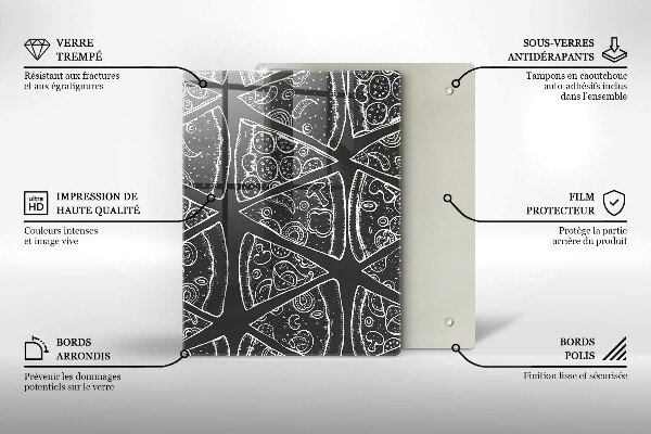 Tűzhely fedőlap Pizza illusztráció