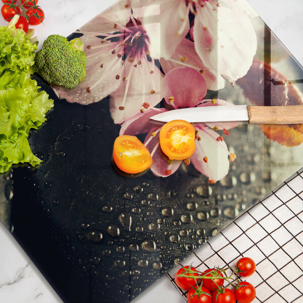 Tűzhely fedőlap Virágok zen kövek