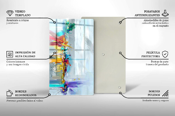 Tűzhely fedőlap Festett absztrakció