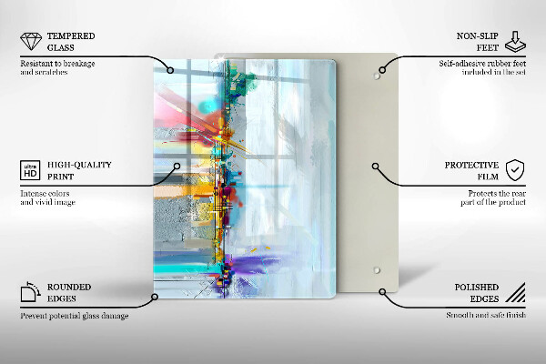Tűzhely fedőlap Festett absztrakció