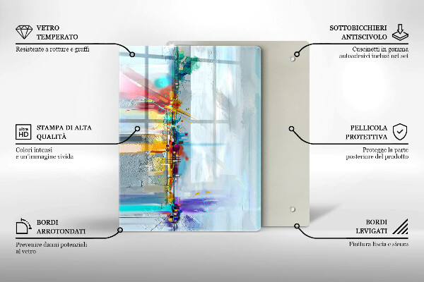 Tűzhely fedőlap Festett absztrakció