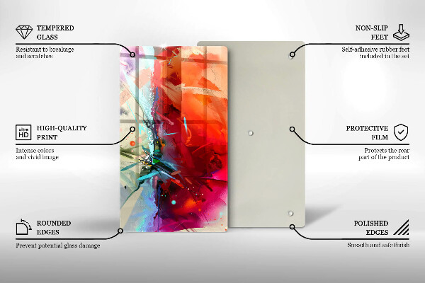 Tűzhely fedőlap Festett absztrakció