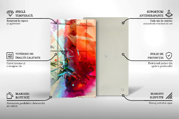 Tűzhely fedőlap Festett absztrakció