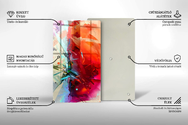 Tűzhely fedőlap Festett absztrakció