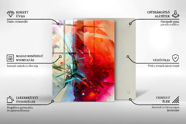 Tűzhely fedőlap Festett absztrakció